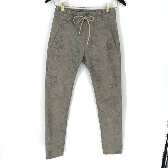 Bevy Flog Shely Original Pant Silver Sage Gray Snakeskin Print Cotton Size 24 (2 - Picture 2 of 11